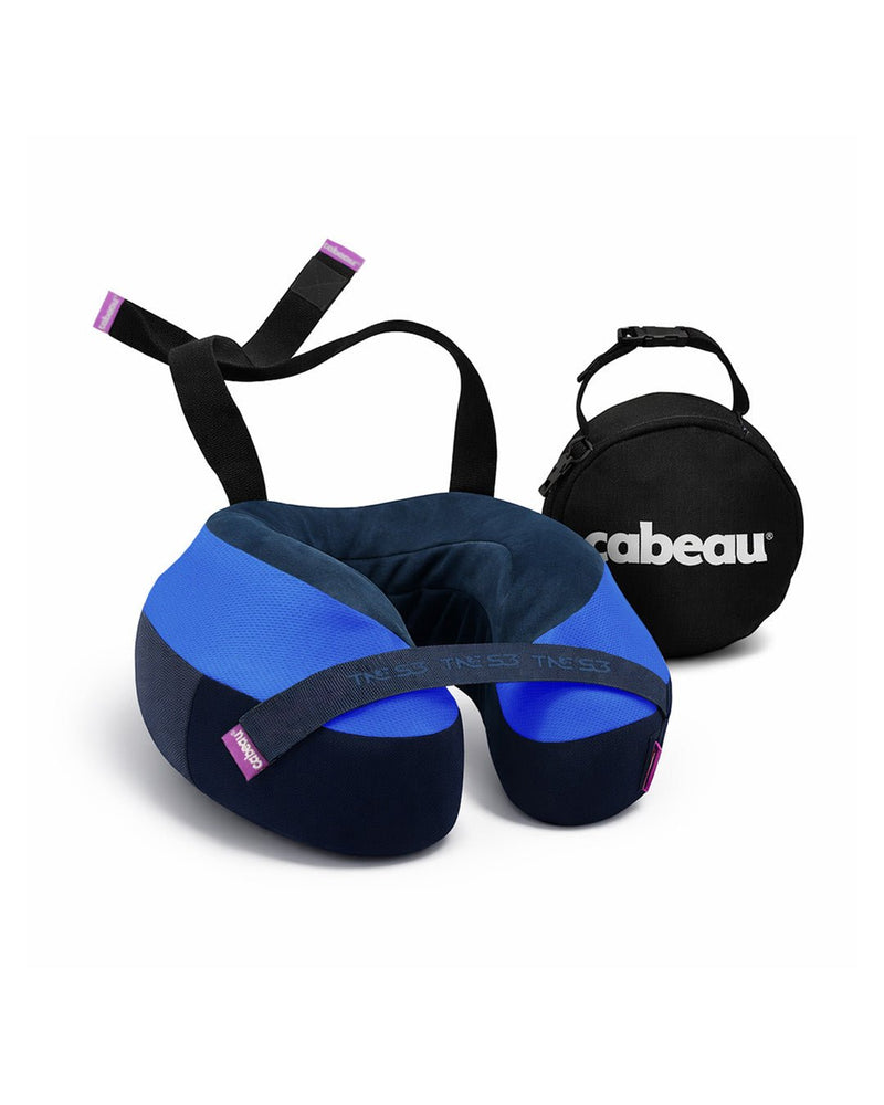 The Neck's Evolution S3 (TNE) Neck Pillow (Sydney Blue) in a dark blue fabric cover