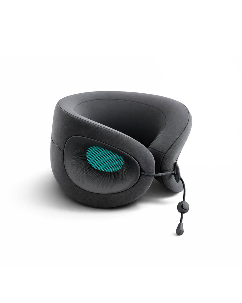 Evolution X Neck pillow - Turquoise air vent shells with a charcoal pillow cover fabric 